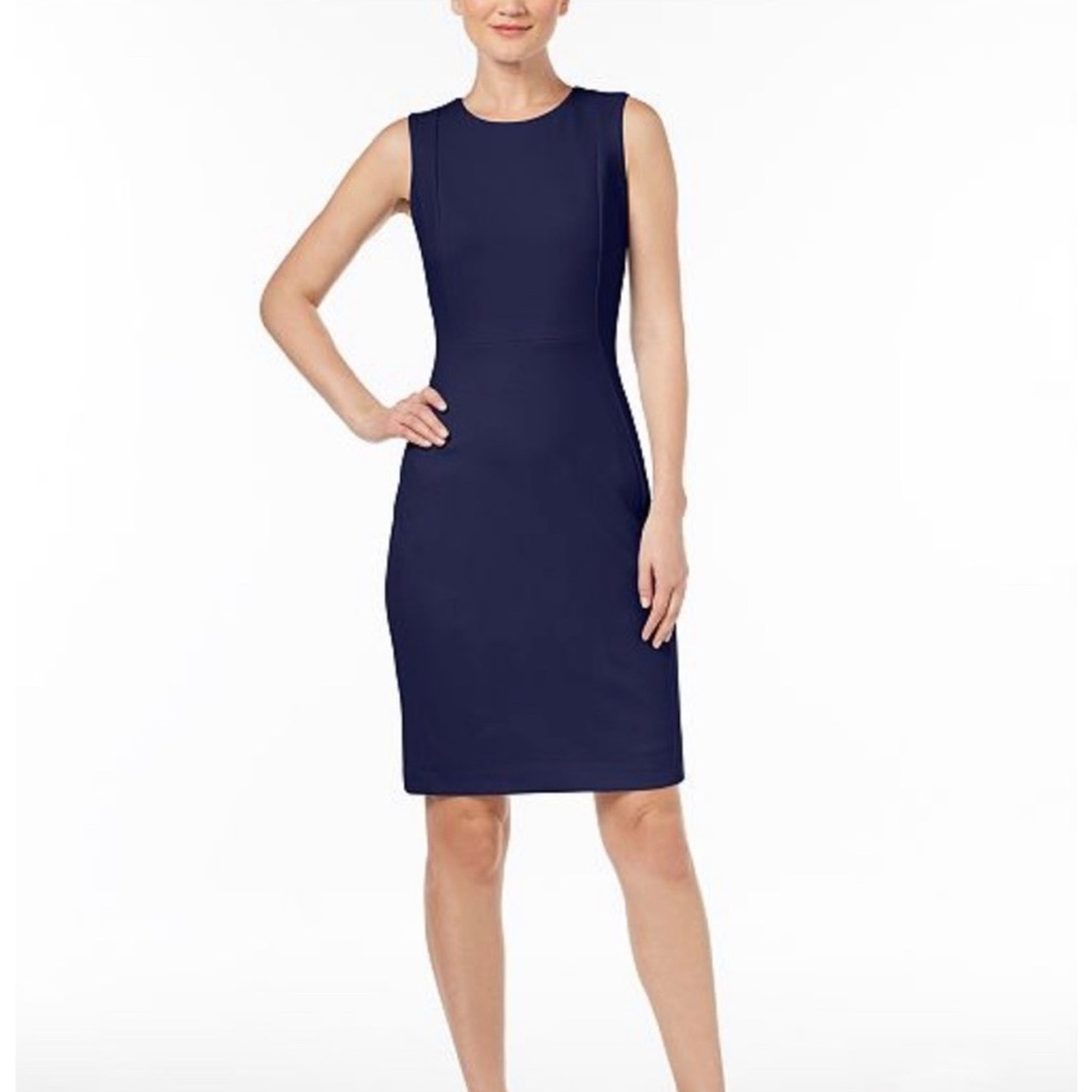 Calvin Klein Women's Sleeveless Scuba Sheath Dress—Size 4—Like New!